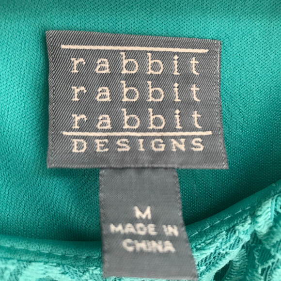 Turqoise/teal dress with crocheted design - Picture 3 of 3